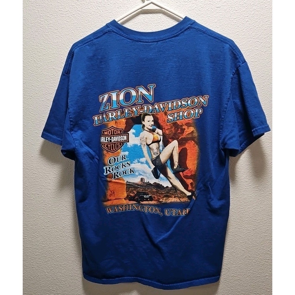 Harley Davidson‎ Zion Washington Utah T-Shirt Men's Large Black Biker Motorcycle